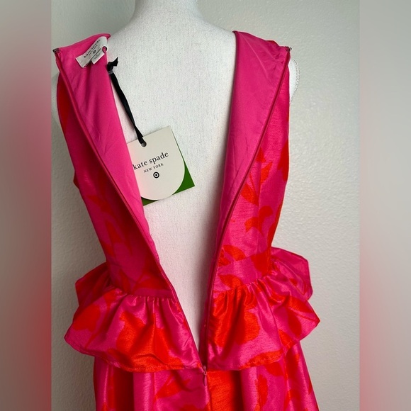 Kate Spade NY x Target Classic Rose Peplum Midi Dress Size 6 - Picture 8 of 14
